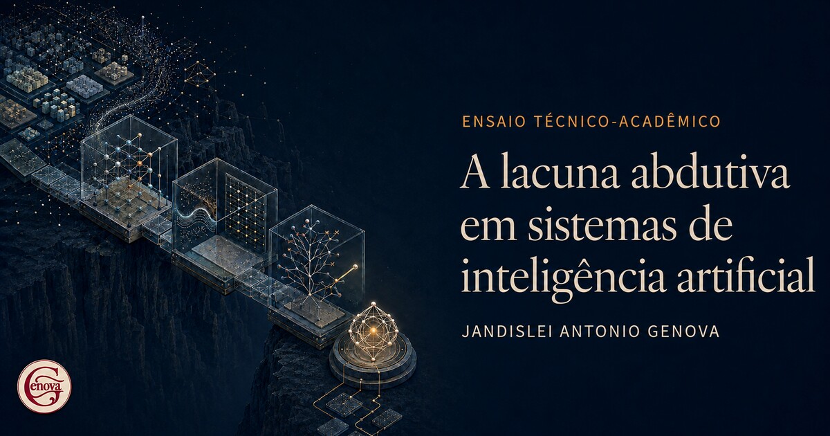 Ilustração editorial de uma arquitetura científica em ponte, com representações, modelos, árvores de hipóteses e um núcleo luminoso, simbolizando as etapas entre geração de hipóteses e adjudicação epistêmica